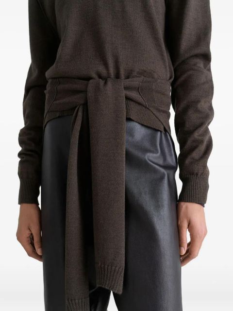 LEMAIRE asymmetric belted top - Brown
