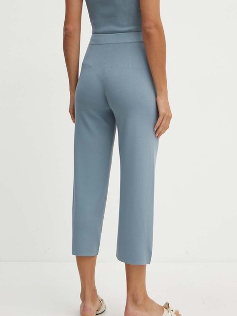 Max Mara Leisure spodnie damskie kolor niebieski proste high waist 2426336017600