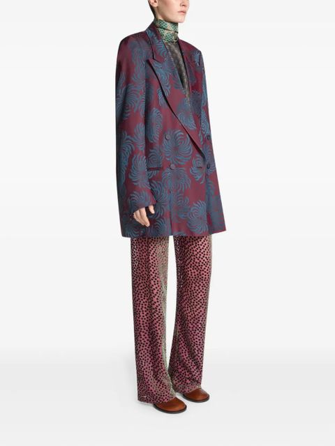 DRIES VAN NOTEN floral double-breasted blazer - Red