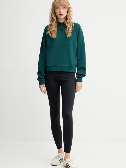 HUGO bluza bawełniana damska kolor zielony gładka 50527463