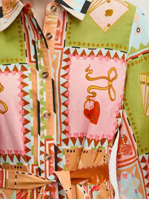 Never Fully Dressed sukienka z domieszką lnu - zdjęcie produktu nr 2