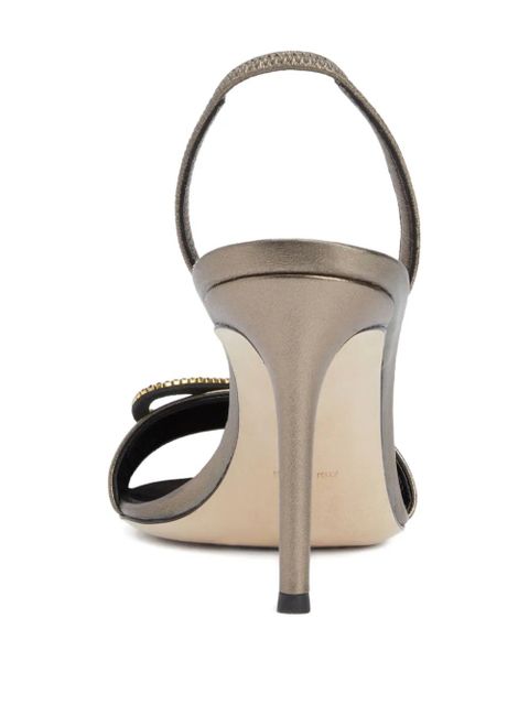 Giuseppe Zanotti Zari bow-embellished slingback sandals - Silver