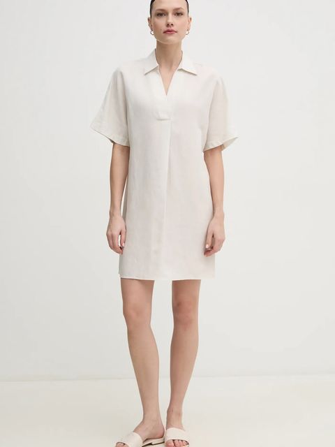 Calvin Klein sukienka z domieszką lnu - zdjęcie produktu nr 2