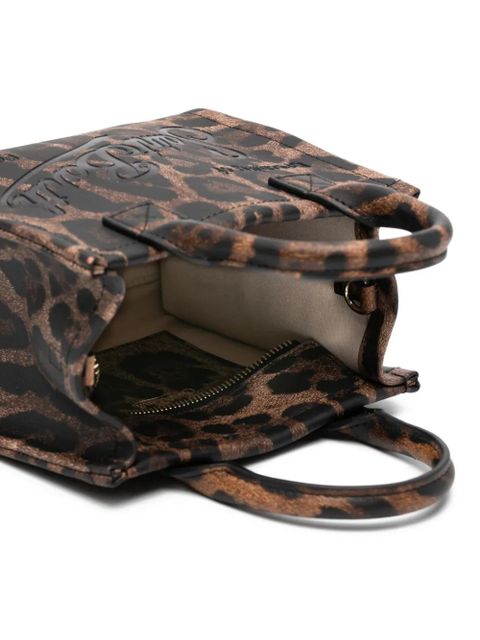 MC2 Saint Barth leopard print top handle tote bag - Brown