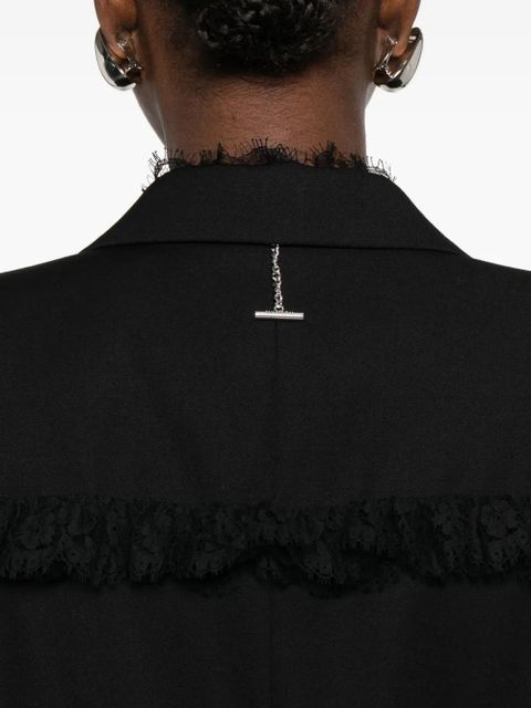 Alexander McQueen fringed-detail single-breasted blazer - Black