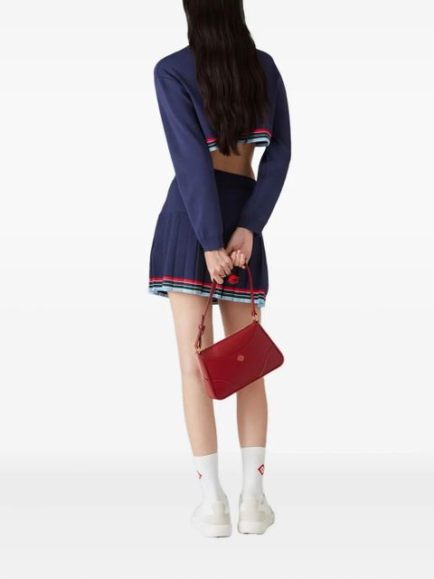 Casablanca logo-embroidered cropped top - Blue