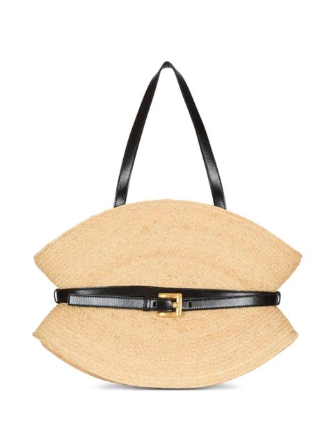 Balmain medium Shuffle raffia bag - Neutrals - zdjęcie produktu nr 1