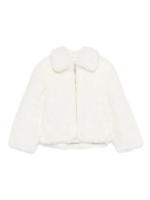 Casablanca zip-up faux-fur jacket - White - zdjęcie produktu nr 1