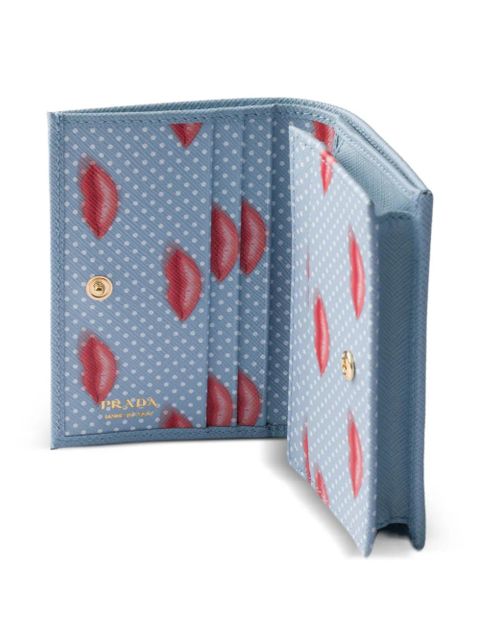 Prada small Saffiano leather wallet - Blue