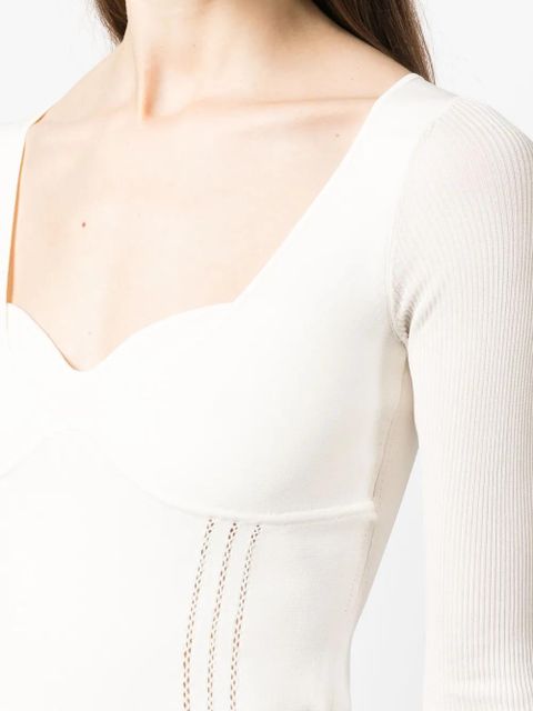 Simkhai sweetheart-neck fine-knit top - White