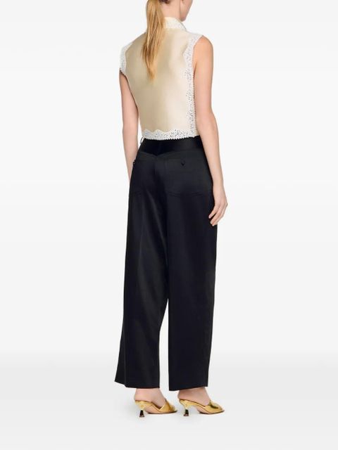 SANDRO satin trousers - Black