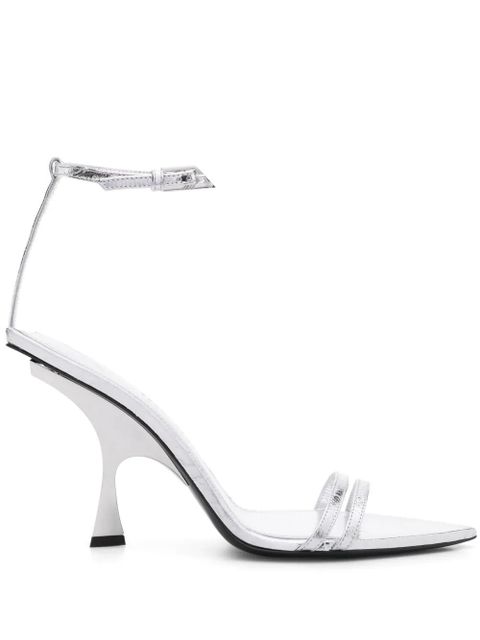 The Attico Ester 95mm leather sandals - Silver - zdjęcie produktu nr 1