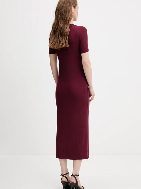 Calvin Klein Jeans sukienka kolor bordowy maxi prosta LV044C902G - zdjęcie produktu nr 2