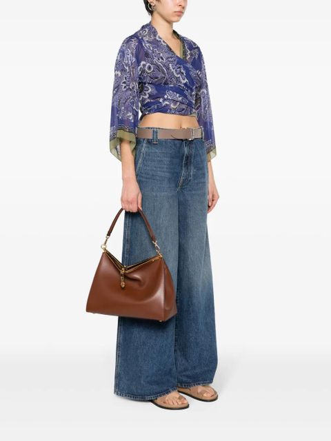 ETRO large Vela leather shoulder bag - Brown - zdjęcie produktu nr 2