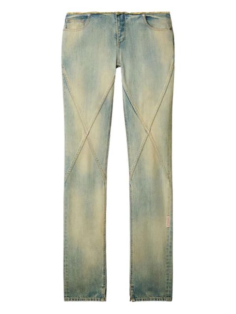 Off-White crossover seam frayed jeans - Blue - zdjęcie produktu nr 1