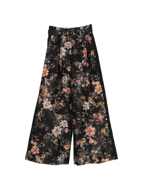 ZIMMERMANN Carousel floral-print palazzo pants - Black - zdjęcie produktu nr 1