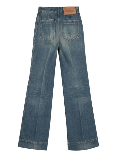 Victoria Beckham logo-embroidered wide jeans - Blue - zdjęcie produktu nr 2