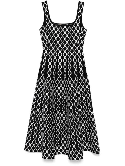 Maje geometric-print midi dress - Black - zdjęcie produktu nr 1
