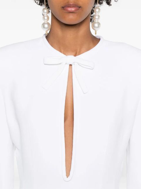 Rowen Rose bow-detail side-slit maxi dress - White