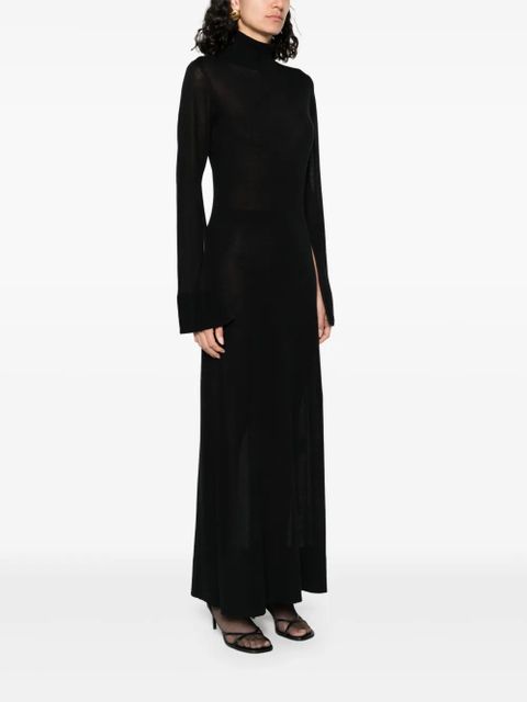 TOTEME slit-sleeve knitted dress - Black - zdjęcie produktu nr 2