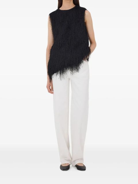 LouLou de Saison Yasmin fringed sleeveless vest - Black - zdjęcie produktu nr 1
