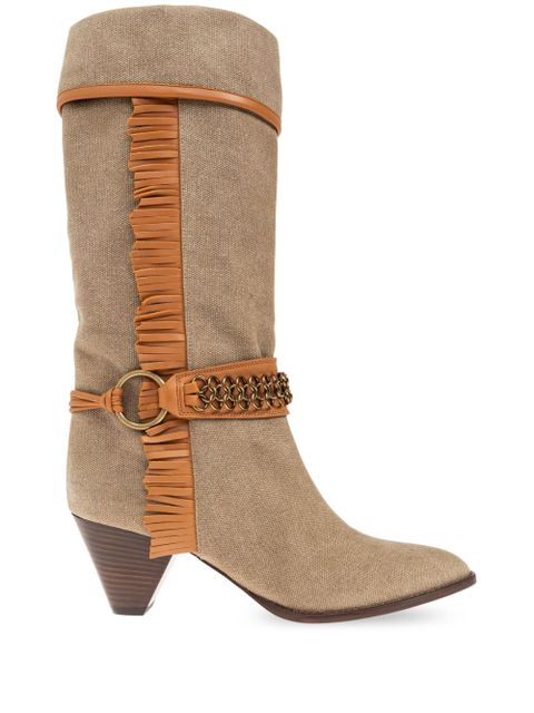 ISABEL MARANT 60mm Levon fringed boots - Neutrals - zdjęcie produktu nr 1