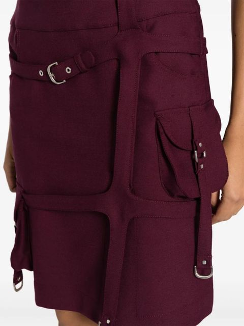 Off-White cargo buckle-strap midi skirt - Purple