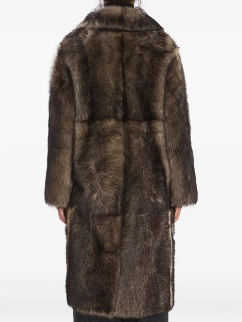 Yves Salomon double-breasted lamb fur coat - Grey