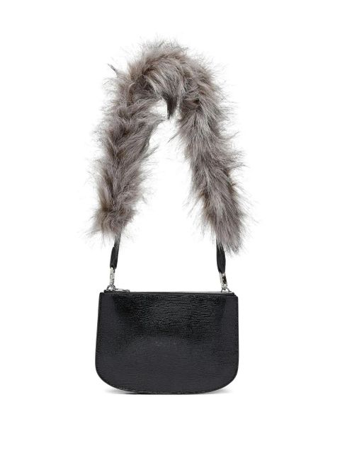 Diesel Twin-Double-pouch embossed-leather shoulder bag - Black - zdjęcie produktu nr 2