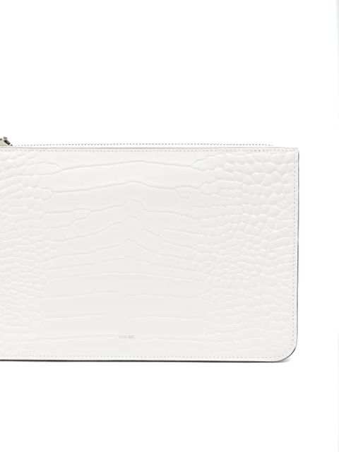 TOTEME crocodile-embossed threefold clutch bag - White