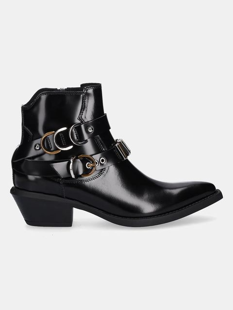 Pinko botki skórzane Tex 13 damskie kolor czarny na słupku SD0343P114Z99 - zdjęcie produktu nr 2