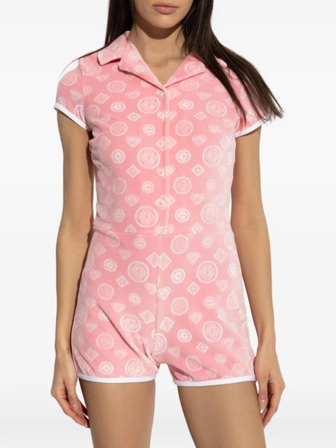 Casablanca patterned collared playsuit - Pink