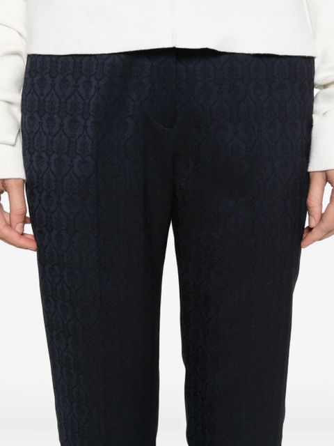 ETRO patterned cuffed trousers - Blue