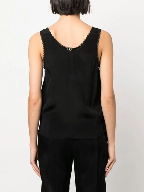 TWINSET scallop-edge tank top - Black