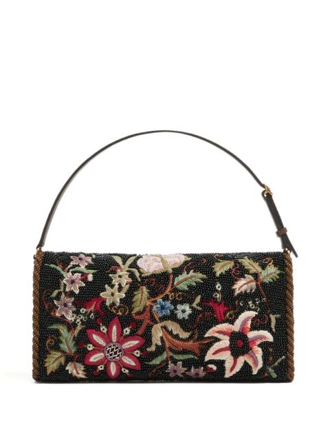 Valentino Garavani small Vain Soft embroidered shoulder bag - Black