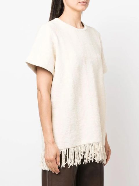 Jil Sander fringe-detail knitted top - Neutrals - zdjęcie produktu nr 2