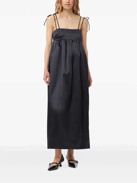 GANNI sleeveless satin maxi dress - Black - zdjęcie produktu nr 2