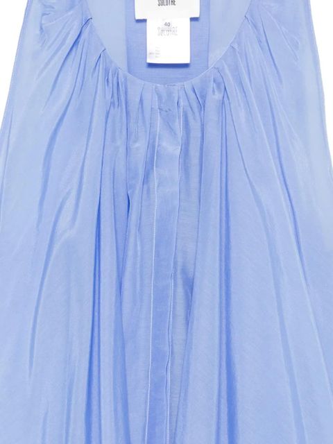 SOLOTRE ruffled-trim blouse - Blue