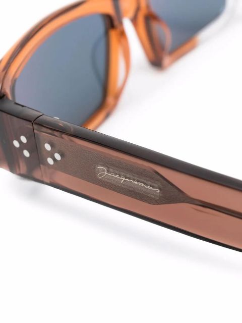 Jacquemus rounded frame sunglasses - Brown