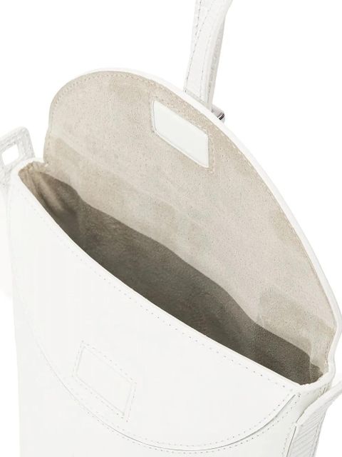 STAUD leather bucket bag top handle - White