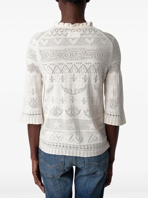 Zadig&Voltaire Taho openwork-knit top - White