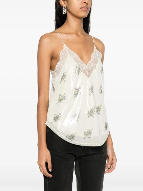 Zadig&Voltaire Christy sequin-embellished top - Neutrals