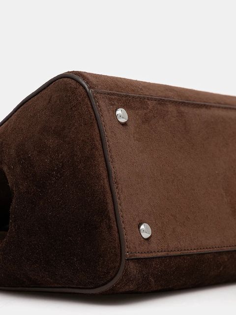 Tory Burch torebka zamszowa Eleanor Suede kolor brązowy 174278.203