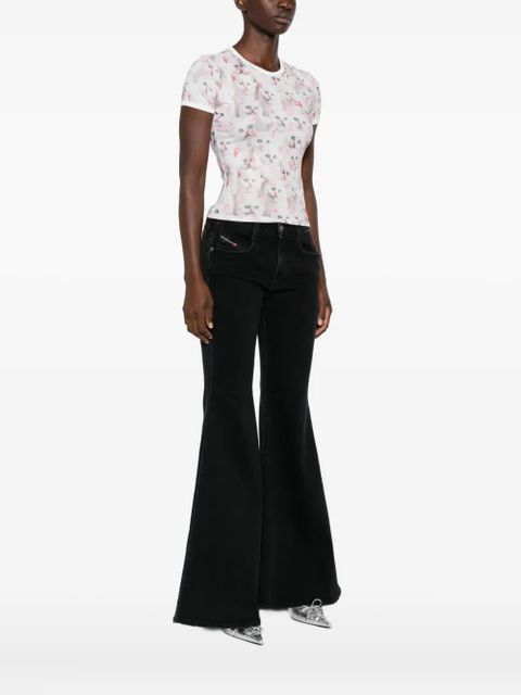 Diesel all-over cat-print short-sleeved T-shirt - White