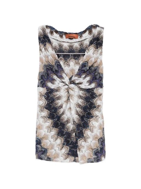 Missoni chevron-pattern twist-detail top - Blue - zdjęcie produktu nr 1