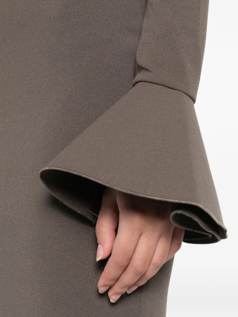 Solace London Alicia flare-sleeve maxi dress - Grey