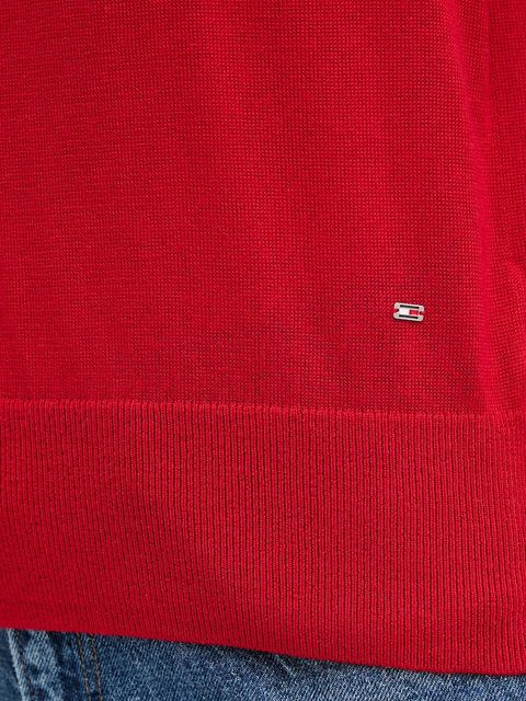 Tommy Hilfiger kamizelka z domieszką jedwabiu kolor czerwony WW0WW45651