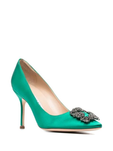 Manolo Blahnik 90mm Hangisi pumps - Green - zdjęcie produktu nr 2