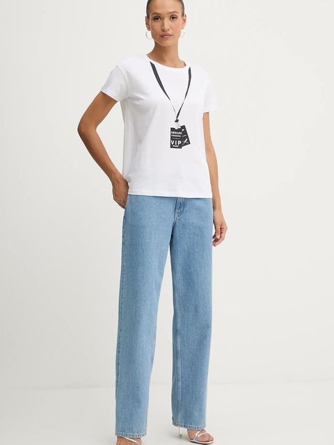 Armani Exchange t-shirt bawełniany damski kolor biały XW001361 AF10356