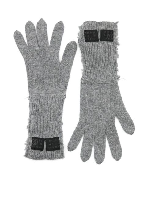 MM6 Maison Margiela ribbed-knit gloves - Grey - zdjęcie produktu nr 2